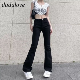 DaDulove💕 New Korean Version of INS Elastic Slim Jeans Niche High Waist Micro Flared Pants Large Size Trousers