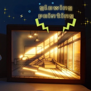 สินค้าใหม่ โคมไฟ LED กรอบรูป เรืองแสง ของขวัญ สําหรับตกแต่งห้อง