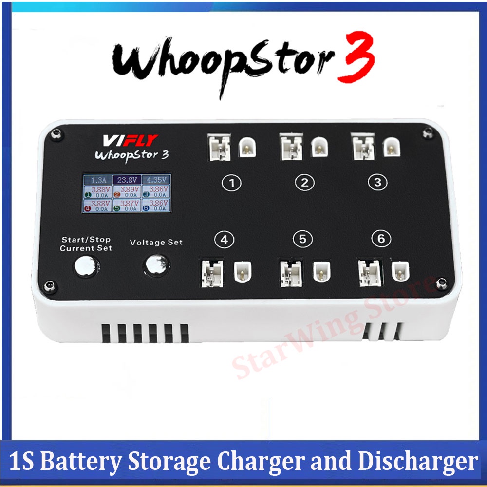 ใหม่-vifly-whoopstor-3-v3-ที่ชาร์จแบตเตอรี่-6-พอร์ต-1s-lipo-สําหรับ-fpv-tinywhoop-4-2v-4-35v-bt2-0-ph2-0
