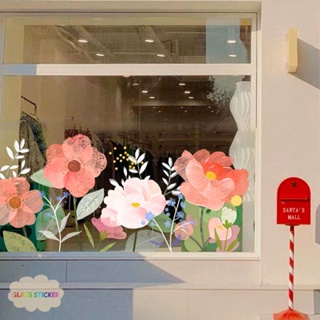 สติกเกอร์ ลายการ์ตูนดอกไม้น้อยน่ารัก แบบสร้างสรรค์ สําหรับติดตกแต่งกระจก ประตู ร้านค้า เสื้อผ้าเด็ก