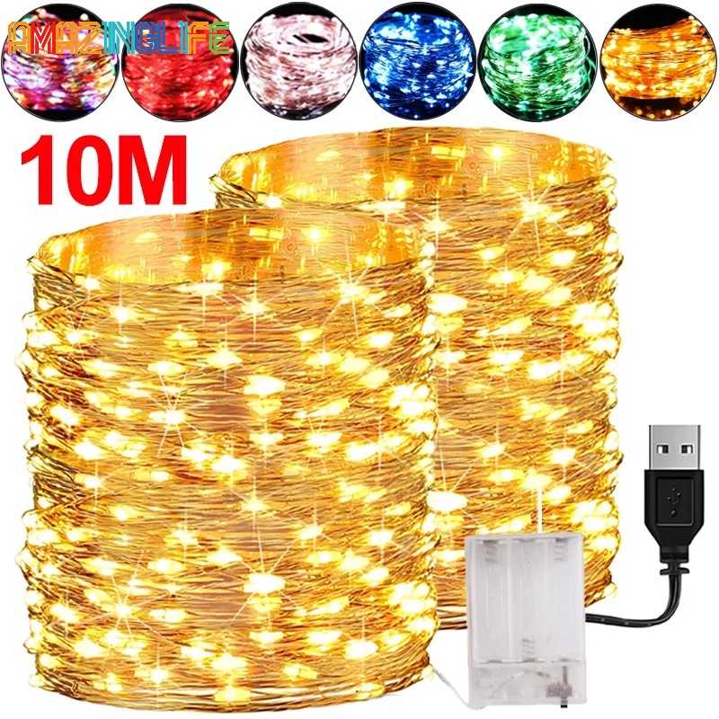 สายไฟหิ่งห้อย-led-ทองแดง-กันน้ํา-ใช้แบตเตอรี่-usb-ยาว-5-ม-10-ม-สําหรับตกแต่งปาร์ตี้ฮาโลวีน-คริสต์มาส-งานแต่งงาน-ปาร์ตี้วันหยุด