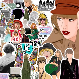 สติกเกอร์ ลายนักร้อง Taylor Swift American Singer Star สําหรับติดตกแต่งแล็ปท็อป กระเป๋าเดินทาง ถ้วย รถยนต์ โน๊ตบุ๊ค มี 50 ชิ้น ต่อชุด