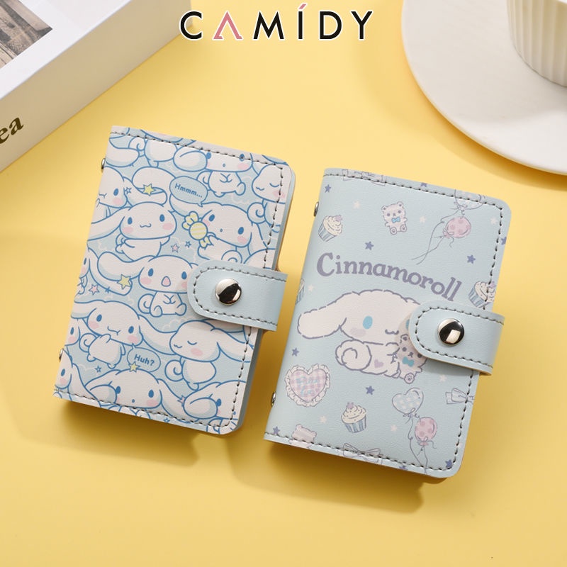 camidy-ที่ใส่บัตรการ์ตูนสุนัขอบเชยน่ารักช่องบุคลิกภาพหญิงช่องใส่การ์ดหลายช่องความจุขนาดใหญ่บางเฉียบขนาดกะทัดรัดป้องกันการล้างสนามแม่เหล็ก