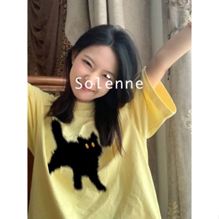 Solenne เสื้อครอป เสื้อยืดผู้หญิง ครอป baby tee สาวเรโทร 2023 NEW Style 071902