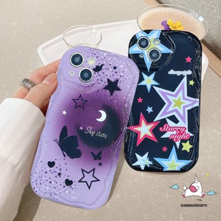 เคสโทรศัพท์มือถือนิ่ม ขอบโค้ง ลายผีเสื้อ ดวงจันทร์ ดาว ท้องฟ้ากลางคืน 3D สําหรับ Redmi 9 10 A1 10C 9C NFC 9A A2 10A 9T Redmi Poco M3 Note 11s 10s 11 10 Pro Max Plus