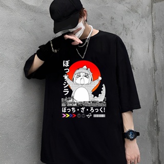 เสื้อยืดคุณภาพดี  Anime BOCCHI THE ROCK mens 100% cotton round neck short -sleeved T-shirt เสื้อยืดพิมพ์คุณภาพสูง