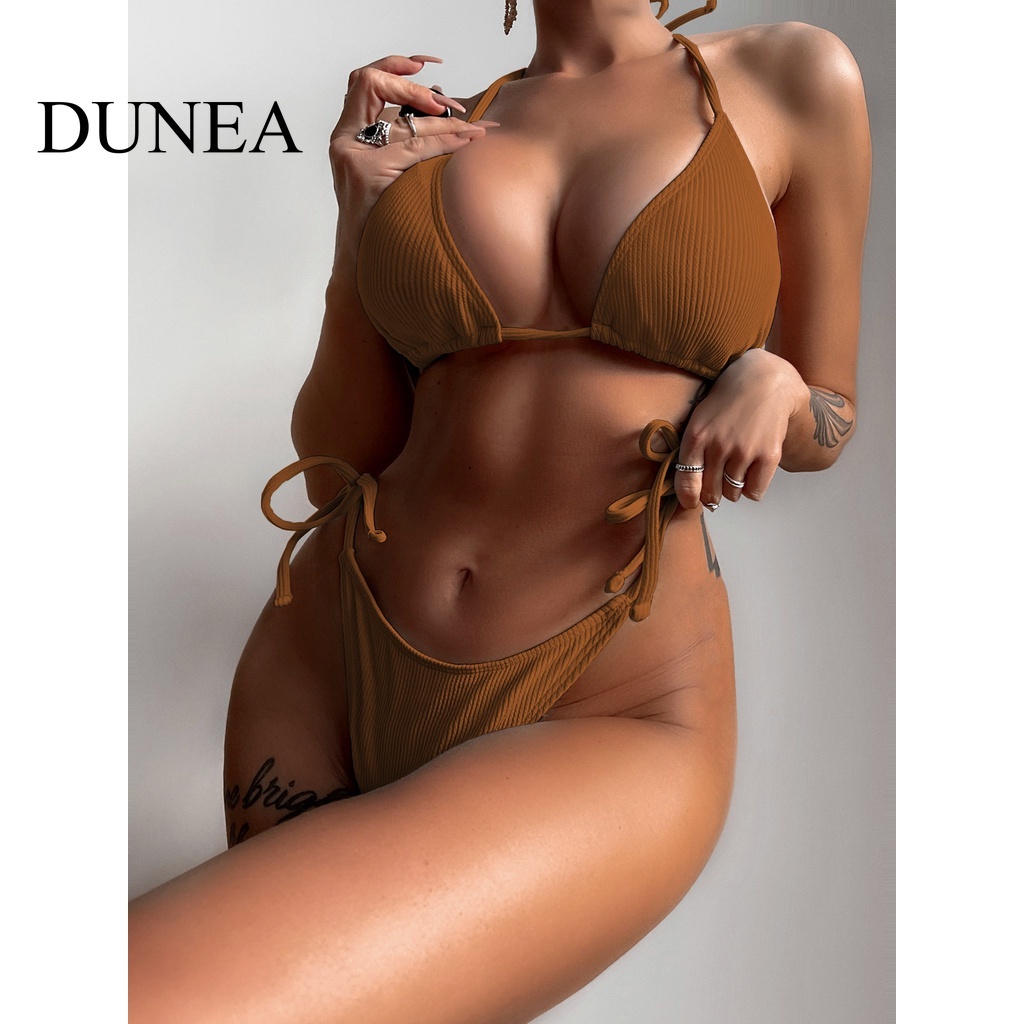 dunea-ชุดบิกินี่-สายคล้องคอ-คอวี-เซ็กซี่-สําหรับผู้หญิง