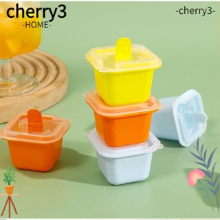 Cherry3 แม่พิมพ์ซิลิโคน ทรงสี่เหลี่ยม แบบนิ่ม 4 สี สําหรับทําพุดดิ้ง เยลลี่ ไอศกรีม DIY 6 ชิ้น