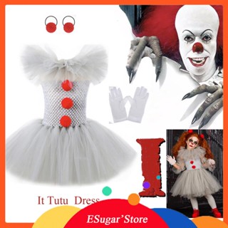 ชุดคอสเพลย์ Joker pennywise Tutu น่ากลัว สําหรับเด็กผู้หญิง เหมาะกับงานปาร์ตี้ฮาโลวีน