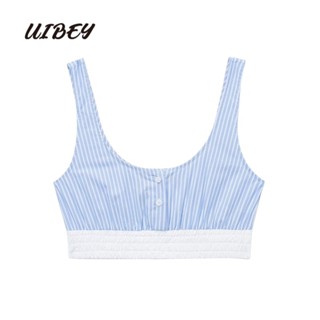Uibey เสื้อกั๊กแฟชั่น ลายทาง สุดเซ็กซี่ 830601