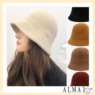 Alma หมวกบักเก็ต แบบหนา ให้ความอบอุ่น ป้องกันหู แฟชั่นสําหรับผู้หญิง