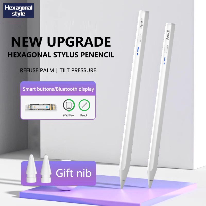 ปากกา-stylus-for-ปากกา-stylus-สำหรับ-แท๊บเลต-วางมือบนจอได้-มีแม่เหล็กแปะชาร์จได้-ปากกาทัชสกรีนสำหรับทุกรุ่น-bluetooth