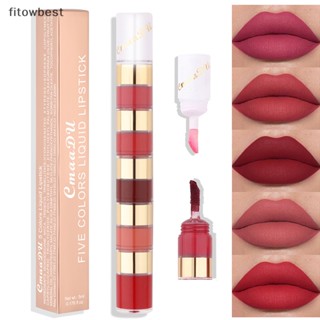 Fbth 5 In 1 ชุดลิปสติก เนื้อแมตต์กํามะหยี่ เซ็กซี่ สีแดง QDD