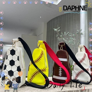 Daphne กระเป๋าสะพายข้าง หนัง Pu พิมพ์ลายเบสบอล จุของได้เยอะ แฟชั่นสําหรับสตรี