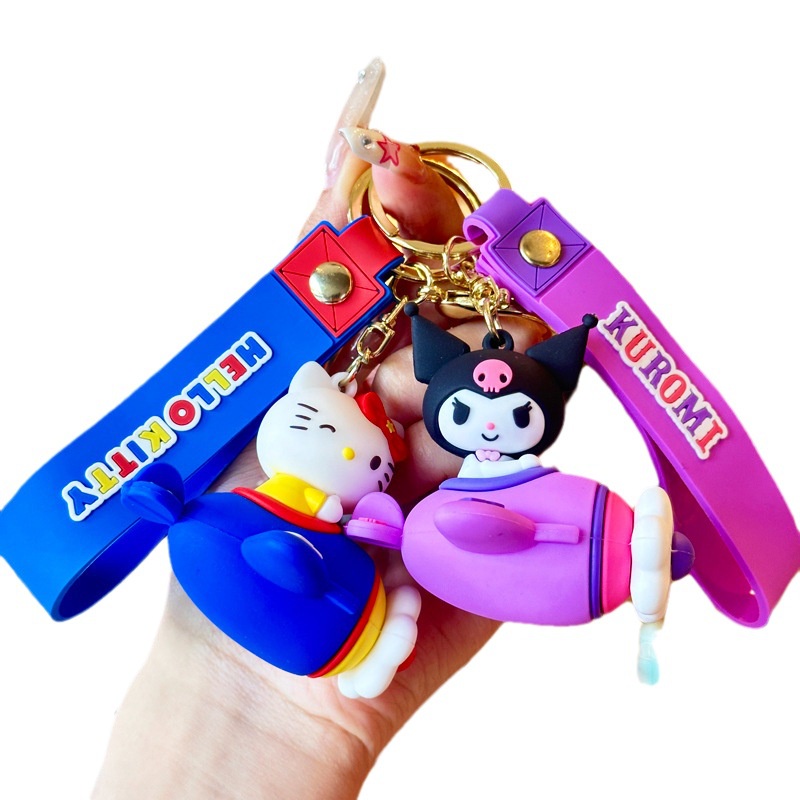fash-sanrio-kuromi-hellokitty-cinnamon-พวงกุญแจเครื่องบิน-น่ารัก-กระเป๋าเป้สะพายหลัง-จี้พวงกุญแจรถ-ป๊อป