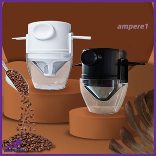 ที่กรองกาแฟแบบพกพาสแตนเลสกรองกาแฟ Double-Layer Drip Coffee Dripper ที่กรองชาแบบพับได้ตาข่ายไร้กระดาษผู้ถือ -AME1