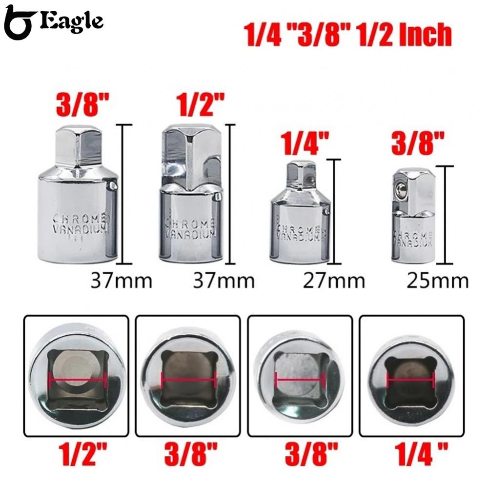 จัดส่ง-24-ชั่วโมง-อะแดปเตอร์ซ็อกเก็ตประแจลด-1-2-นิ้ว-เป็น-3-8-นิ้ว-เป็น-1-4-นิ้ว-ทนทาน-4-ชิ้น