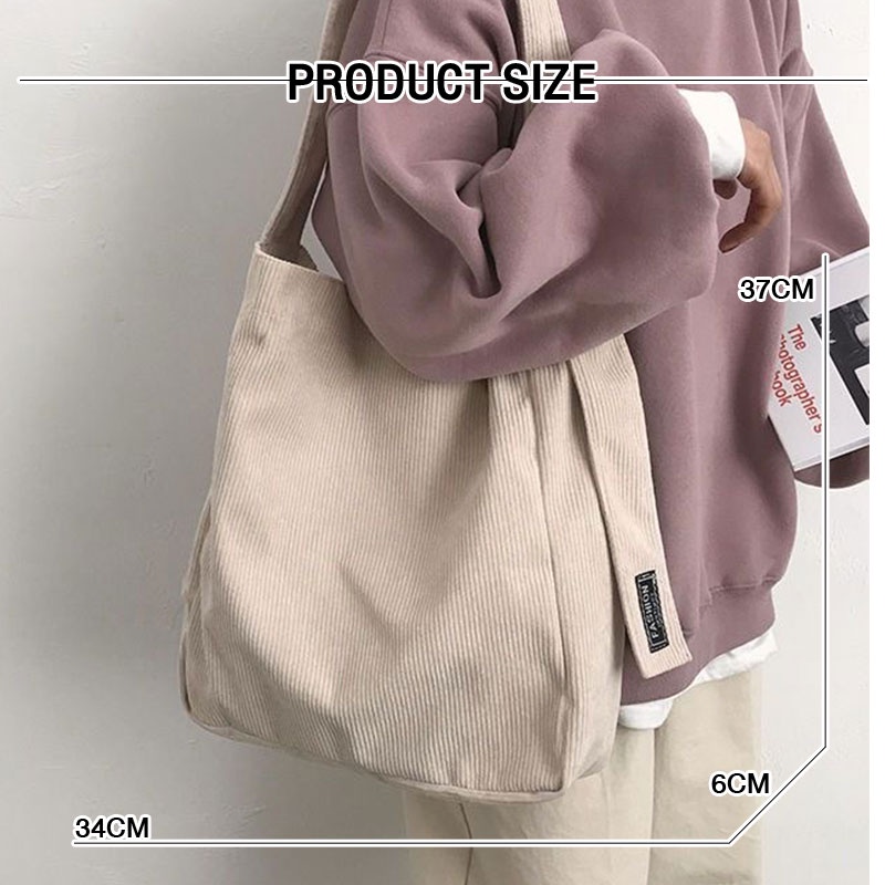 yadou-กระเป๋าสะพายผ้าใบผู้หญิงใหม่-retro-corduroy-กระเป๋าหิ้วความจุขนาดใหญ่