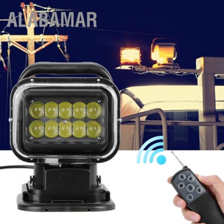 ALABAMAR สีดำ 50W ไฟ LED รีโมทคอนโทรลไฟค้นหาความสว่างสูงโคมไฟทำงานสำหรับรถ SUV เรือยอทช์