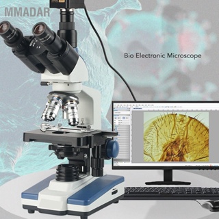 MMADAR Electric Compound Trinocular Microscope 307X to 7690X LED with 5MP USB 2.0 Camera AC85 240V