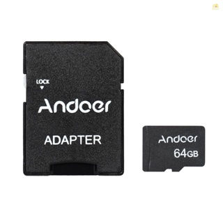 Banana_pie Andoer การ์ดหน่วยความจํา 64GB Class 10 การ์ด TF และอะแดปเตอร์การ์ด TF สําหรับกล้องติดรถยนต์ โทรศัพท์มือถือ PC เครื่องเล่นเสียง GPS