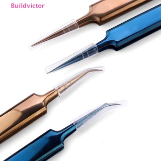 Buildvictor แหนบสเตนเลส สีทอง สีฟ้า สําหรับต่อขนตา TH