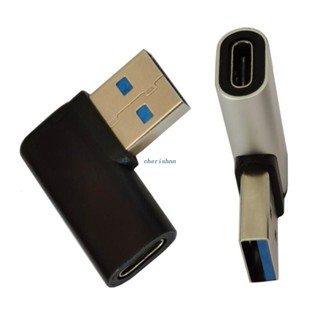 Ch*【พร้อมส่ง】อะแดปเตอร์ USB C เป็น USB 3.0 Type C 10Gbps 90 องศา ตัวเมีย เป็น USB ตัวผู้