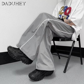 DaDuHey🔥 Mens and Womens 2023 New Loose Straight Solid Color Sweatpants Korean-Style Fashionable All-Matching Wide-Leg Casual Pants
