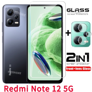 2in1 ฟิล์มกระจกนิรภัยกันรอยหน้าจอ ป้องกันเลนส์กล้อง แบบโค้ง สําหรับ Redmi Note12 5G 2023 Redmi Note 12 5G 12Pro + Plus 4G RedmiNote12 5G