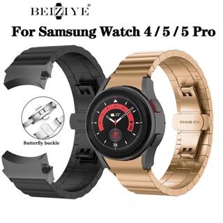 สายนาฬิกาข้อมือสเตนเลส ไม่มีช่องว่าง สําหรับ Samsung Galaxy Watch 4 Classic 46 มม. 42 มม. Watch4 5 5pro 44 มม. 45 มม.
