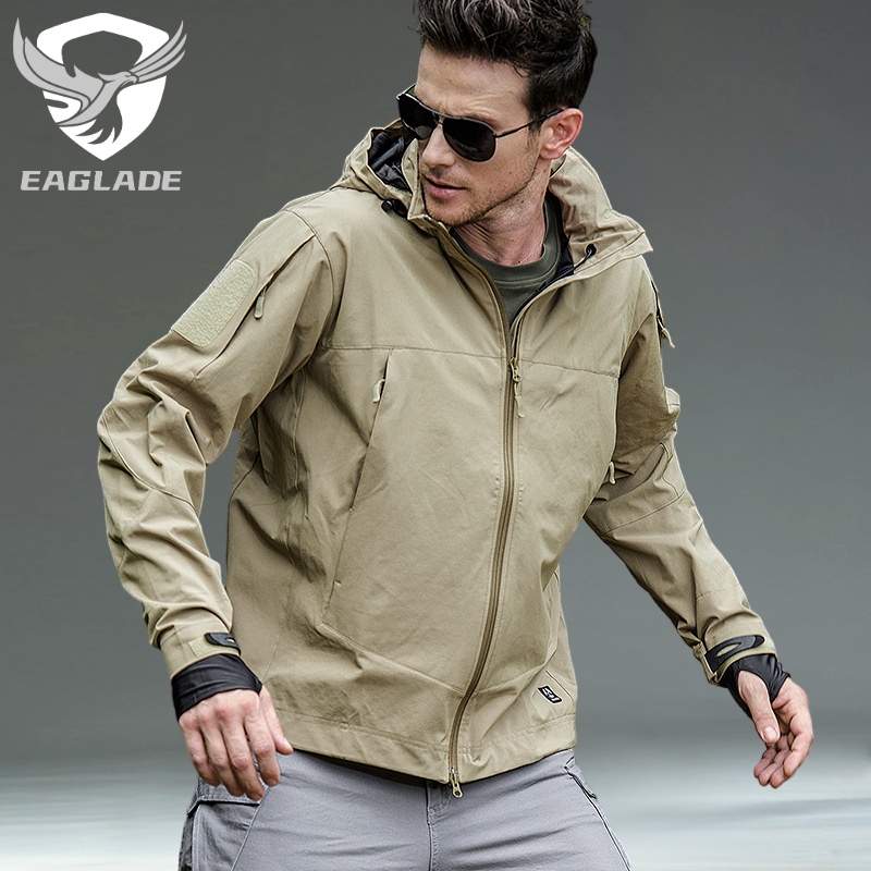 eaglade-เสื้อแจ็กเก็ตยุทธวิธี-rk001-สีกากี-กันน้ํา-กันลม-สําหรับผู้ชาย