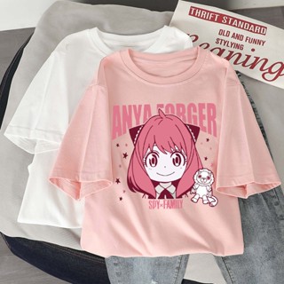 เสื้อยืดแขนสั้น ผ้าฝ้าย พิมพ์ลายการ์ตูนอนิเมะ Anya spy x family Art สไตล์ญี่ปุ่น แฟชั่นฤดูร้อน สําหรับผู้หญิง และผู้ชาย