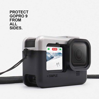 GoPro 12 / 11 / 10 / 9 Case 6 in 1 เคสกล้องโกโปร สไตล์เรโทร สำหรับ ถ่าย Vlog หรือท่องเที่ยว สีเงิน