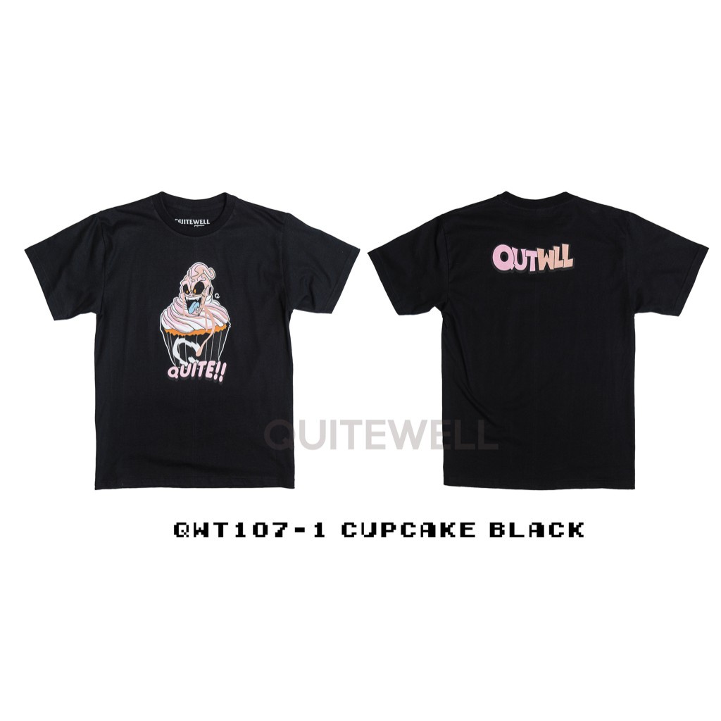 พร้อมส่ง-ผ้าฝ้ายบริสุทธิ์-qwt107-1-cupcake-black-t-shirt