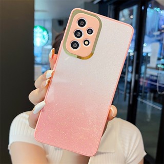 เคสโทรศัพท์มือถือ แต่งกลิตเตอร์ ไล่โทนสี วิบวับ สําหรับ Samsung A03s A02s A71 A51 A31 A21s A50 A50s A30s