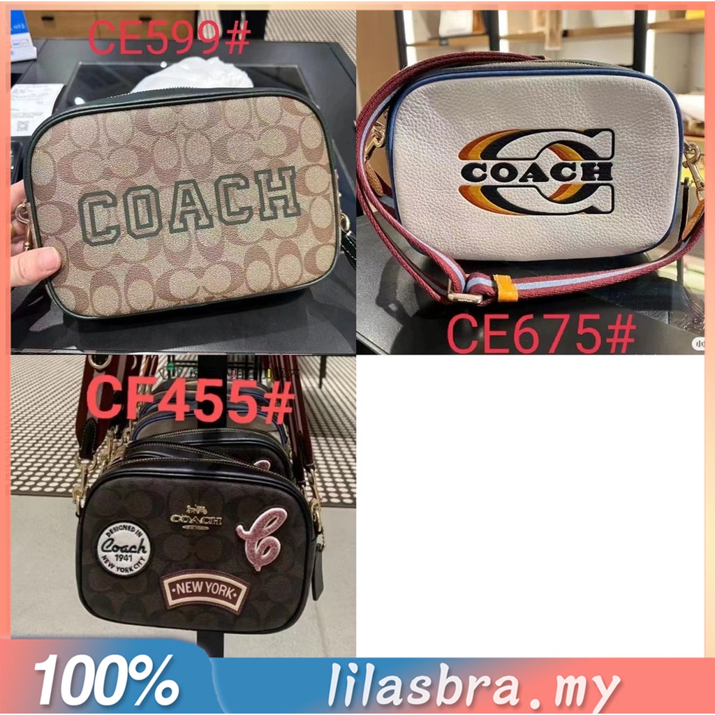 coach-ce675-ce599-cf455-กระเป๋าสะพายผู้หญิง-กระเป๋ากล้อง-ปิดซิป-หนังแท้-ความจุสูง-การออกแบบที่คลาสสิก-675-599-455