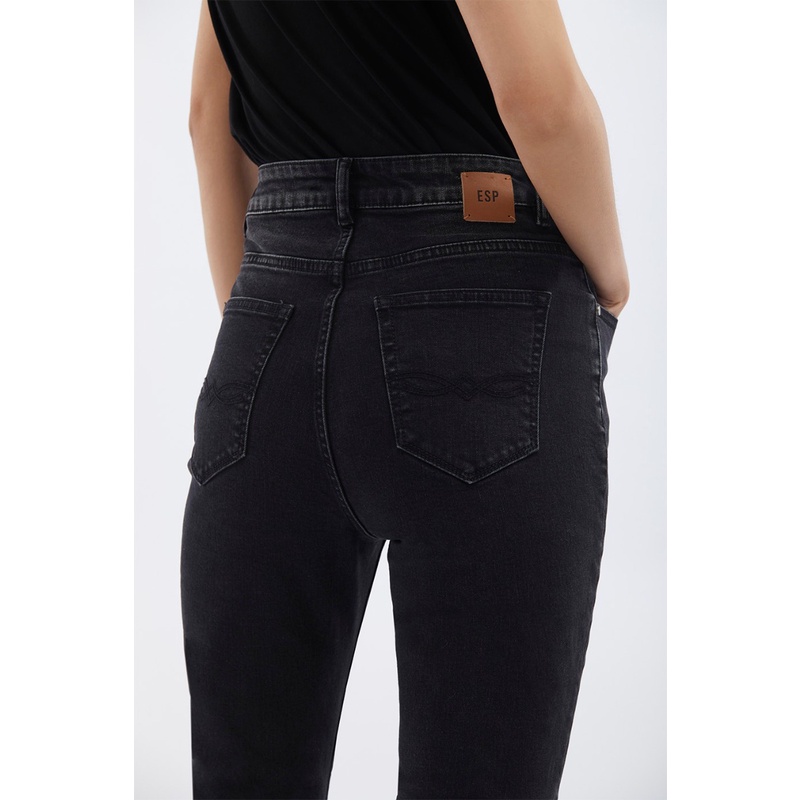 esp-กางเกงยีนส์ทรงขาม้า-ผู้หญิง-สีดำ-boot-cut-jeans-5752
