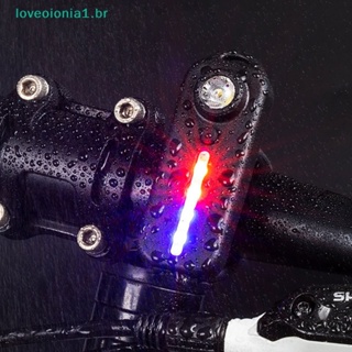 Loveoionia1 ไฟฉาย LED สีแดง สีฟ้า พร้อมคลิปหนีบ ชาร์จ USB สําหรับขี่จักรยาน