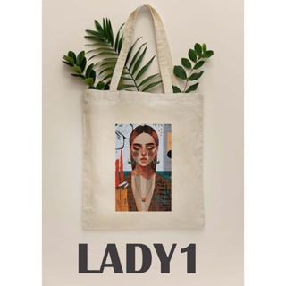 (คุณภาพสูง) Katsa CANVAS FASHION TREND TOTE BAG LADY ART GWL5