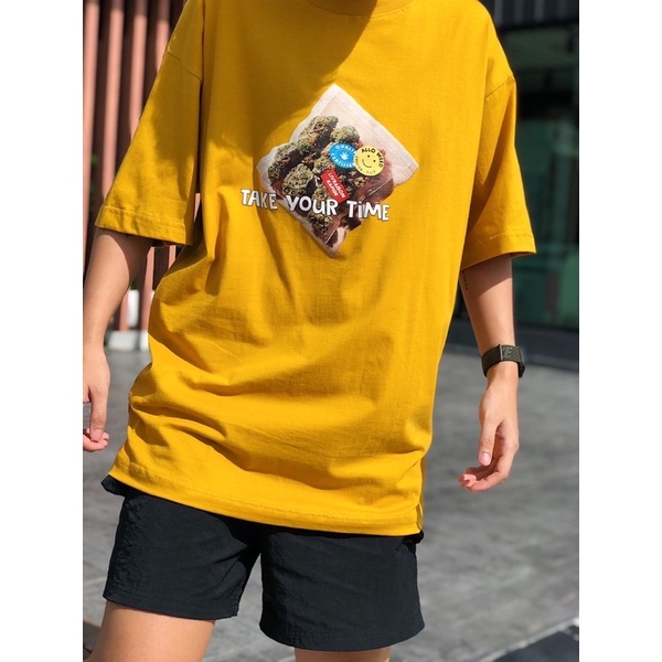 ใหม่-hot-เสื้อยืด-oversize-ลาย-take-time-กัญ