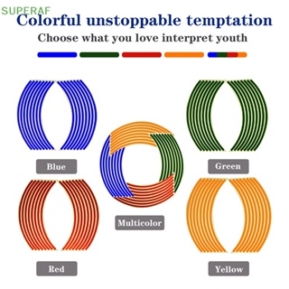 Superaf สติกเกอร์สะท้อนแสง 18 นิ้ว สําหรับติดตกแต่งล้อรถจักรยานยนต์