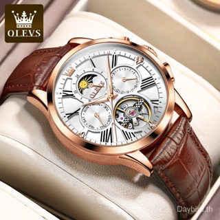 Olevs Watch 9912 นาฬิกาข้อมืออัตโนมัติ กันน้ํา เรืองแสง แสดงปฏิทิน สัปดาห์ 30 เมตร สําหรับผู้ชาย