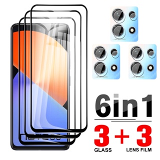 6in1 ฟิล์มกระจกนิรภัยกันรอยกล้อง แบบเต็มจอ สําหรับ Infinix hot 30 i 30i Infinix note 30 pro 4G note30