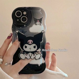 เคสป้องกันโทรศัพท์มือถือ ลายการ์ตูนคลื่น Kuromi น่ารัก สําหรับ Samsung s22ultra Galaxys21+ s21fe s20+