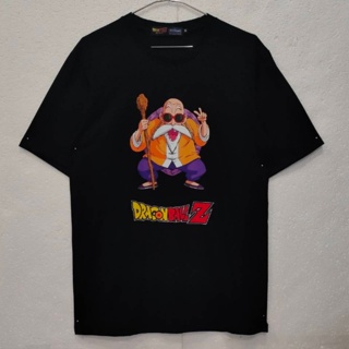 ดูดีนี่ 🟠เสื้อยืดดราก้อนบอล DBZ-013 DragonBallZ🐉MASTER ROSHI ผู้เฒ่าเต่า [สีดำ-สีน้ำตาล]