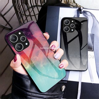 เคสโทรศัพท์มือถือกระจกนิรภัย TPU นิ่ม กันกระแทก ปิดด้านหลัง ไล่โทนสี แฟชั่น สําหรับ Redmi 12 C 12C 11A 1 2C 11 A Redmi12C Redmi11A 2023