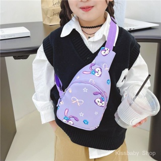 กระเป๋าคาดอก ผ้าแคนวาส ลายการ์ตูนดาวน่ารัก สําหรับเด็กผู้หญิง อายุ 3-6 ปี