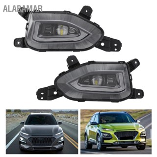 ALABAMAR ไฟตัดหมอกรถยนต์คู่ LED Daytime Running Light ไฟเลี้ยวสีเหลือง สำหรับ Hyundai Kona 2017-2020