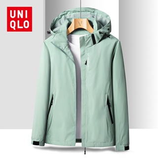 UNIQLO เสื้อกันฝน กันน้ํา กันลม เหมาะกับใส่กลางแจ้ง แฟชั่นคู่รัก สําหรับผู้หญิง ไซซ์ M - 4XL