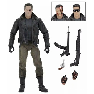 Neca Terminator T800 โมเดลฟิกเกอร์หุ่นยนต์ Arnold Plankton Edition Battle Damaged Robot ขนาด 23 ซม.